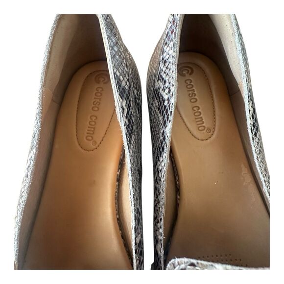 Corso Como Snakeskin Leather Loafers 9M CC-Clarrah Flats - Picture 5 of 8